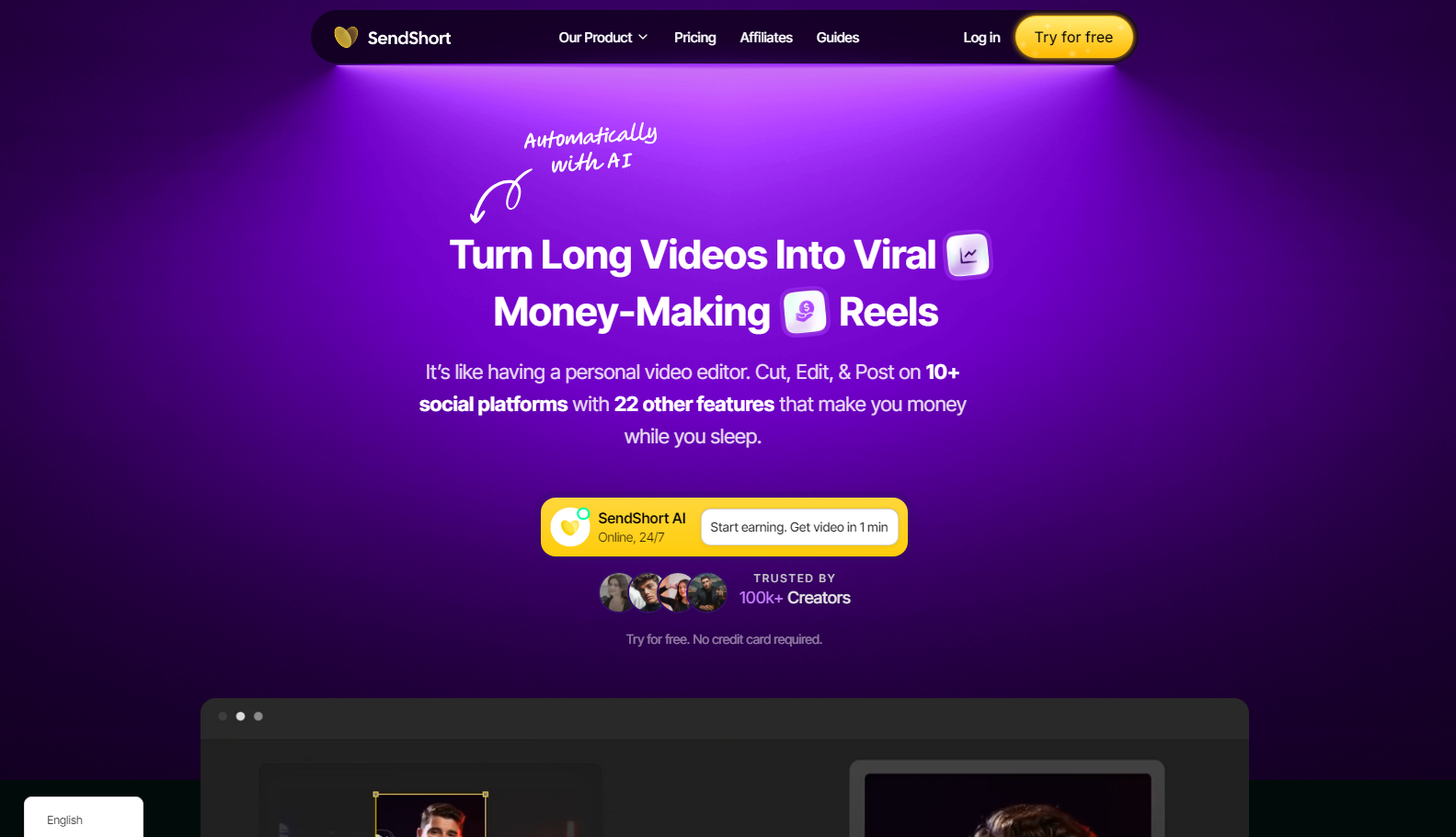 Screenshot of SendShort