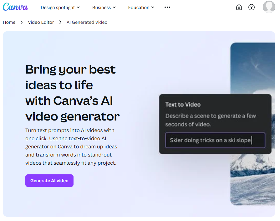 Canva - text to video ai generator