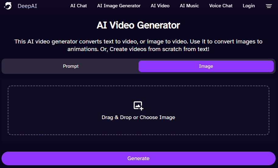 DeepAI video generator