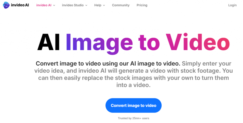 invideo AI - convet image to video