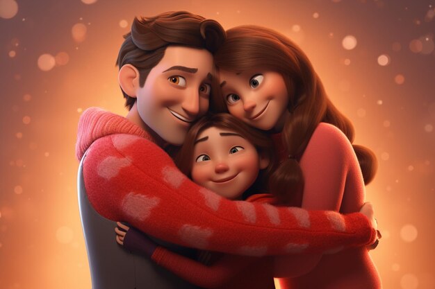 family warm ai hug creative video