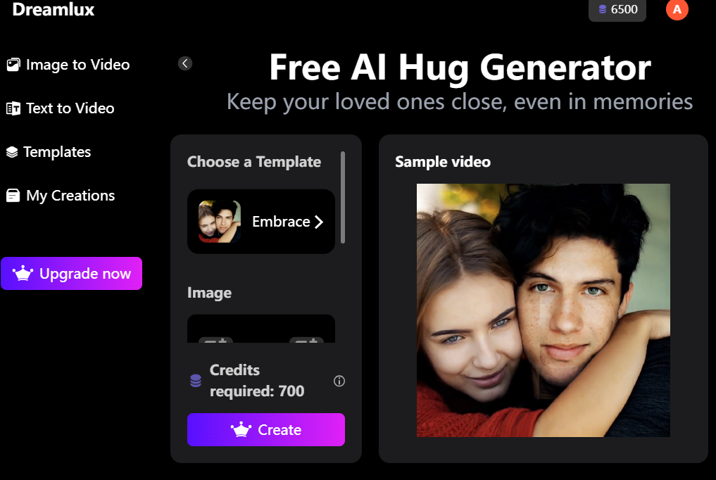 Dreamlux AI Hug generator