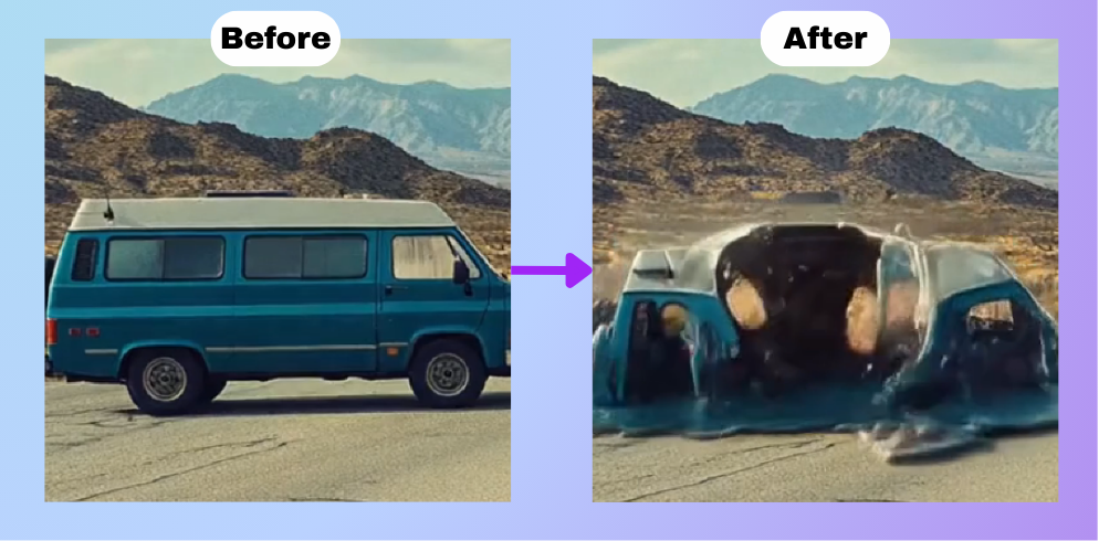 ai melt effect that makes the object in the image look like melting or dissolving.