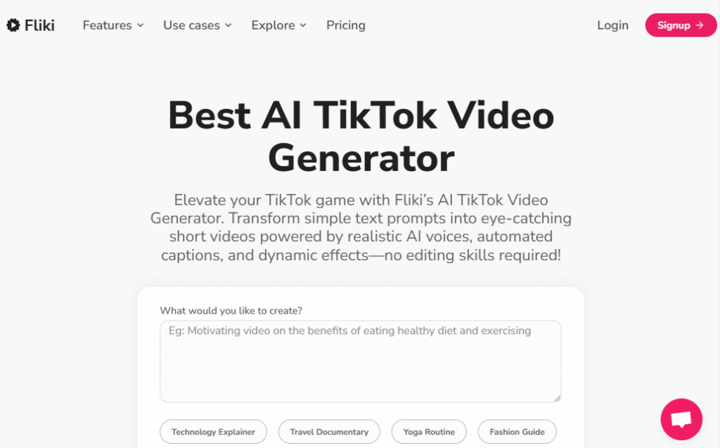 fliki ai tiktok video generator