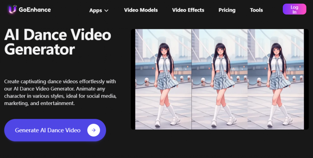 GoEnhance AI dance video generator