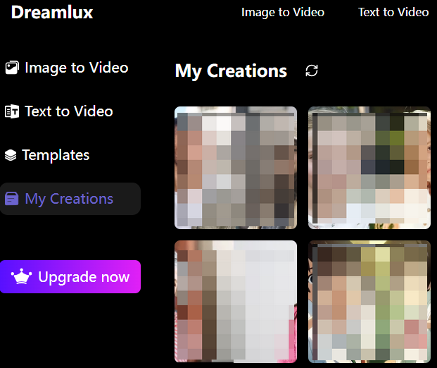 preview your generated videos in the "My Creations" of Dreamlux
