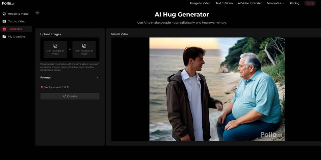 pollo AI Hug Generator